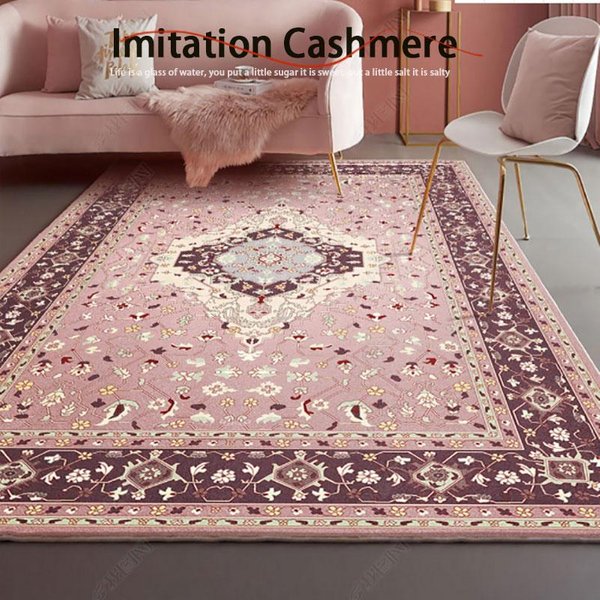 AmerykańSkie Retro Dywany Do Salonu MięKki Puszysty WystróJ Sypialni Dywanik Przy ŁóżKu Domowy Zmywalny Dywan Pogrubiony Pluszowy Mata PodłOgowa Do Salonu 80X160Cm-image