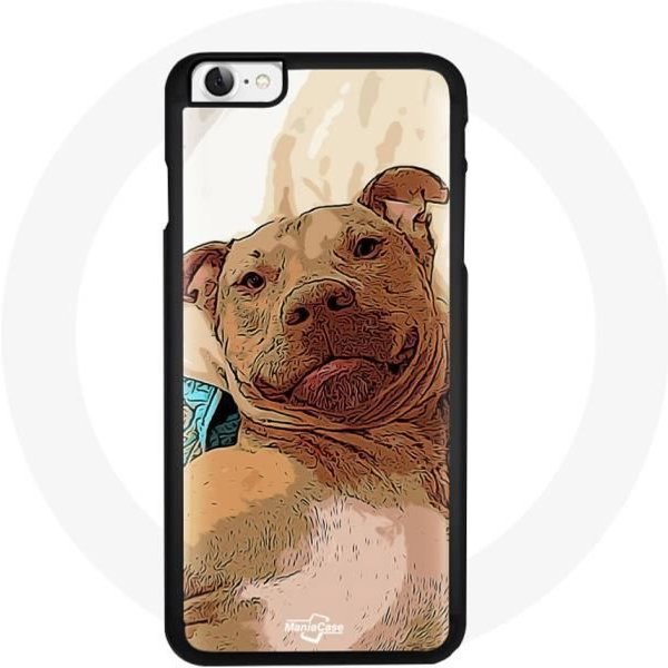 Funda - Maniacase - Iphone SE - Flexible - Negra - Perro Pitbull-image