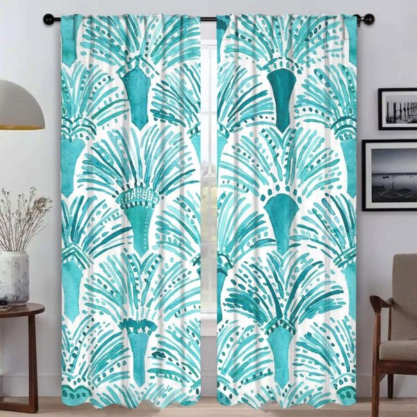 Akwarelowe ZasłOny W Kwiaty Do Sypialni ZasłOna Okienna Do Pokoju 2 Panele ŻAluzje ZasłOny Do WnęTrza Domu Przegroda Salon Kuchnia W50Xh70Cmx2Pcs-Cl White-image