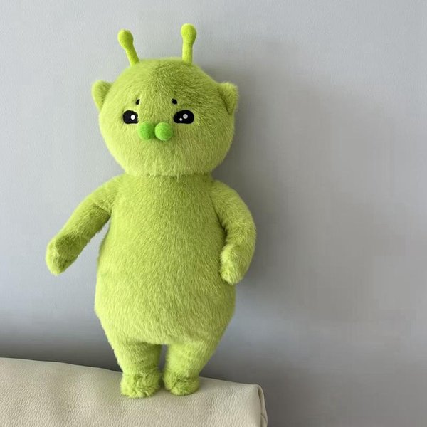 Urocza Pluszowa Zabawka Kot Obcy Zielony Kotek MięKkie Pluszaki Lalki Kawaii Anime Pluszowe ZwierząTko Poduszka WystróJ Domu Prezenty Dla Pary Dla Przyjaciół 45Cm-image