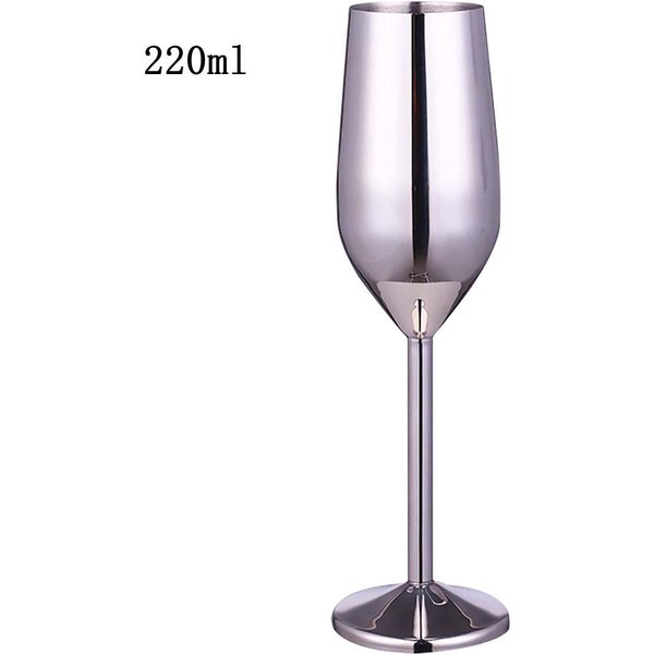 1 Szt. 500 Ml Kieliszek Ze Stali Nierdzewnej Do Szampana, Kieliszek Do Wina, Kieliszek Do Koktajli, Kreatywny Metal Do Baru, Restauracji, Kieliszek Do Wina 401-500Ml Gray-image