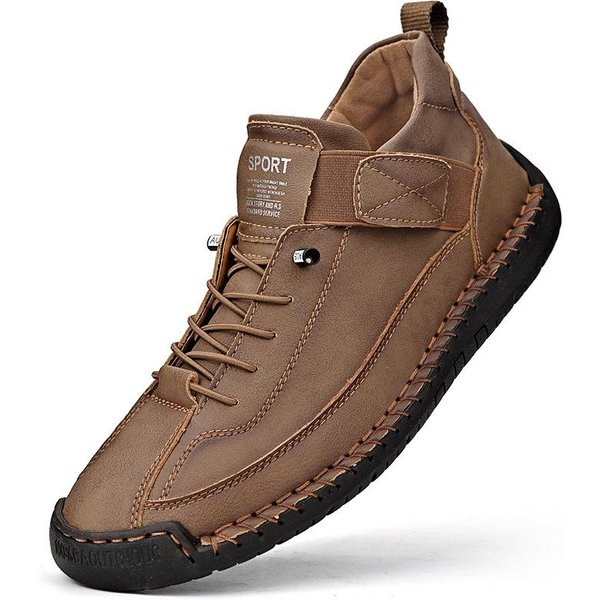 SkóRzane Buty Codzienne MęSkie Projekt Trampki MęSkie OddychająCe SkóRzane Buty MęSkie Botki Na ZewnąTrz 39 Khaki-image