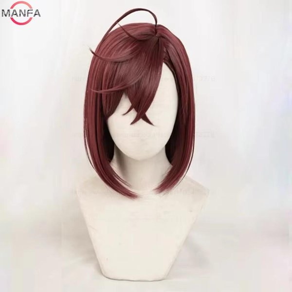 Wysokiej JakośCi Momo Ayase Ekalun Peruka Cosplay Anime Dandadan Cosplay KróTkie BrąZowe Odporne Na CiepłO WłOsy Peruki Cosplay Anime + Czepek Pod Perukę Brown-image