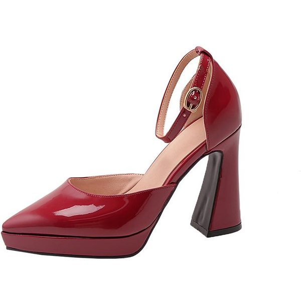 Sandalias De TacóN Para Mujer De Charol, Tacones Muy Altos, Zapatos D'orsay, Zapatos De Fiesta Para Mujer 40-image