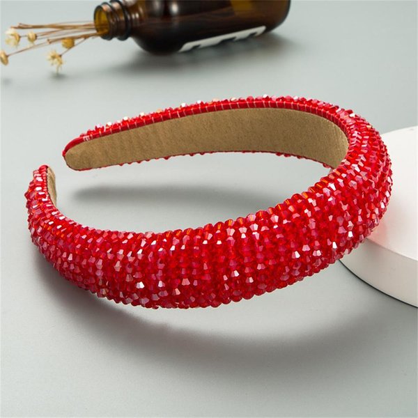 Diademas De Cuentas De Cristal SóLido Para Mujeres NiñAs Aro Para El Cabello Tocado Moda Colorido Diademas Hechas A Mano Diademas Para El Cabello Femeninas Brown-image