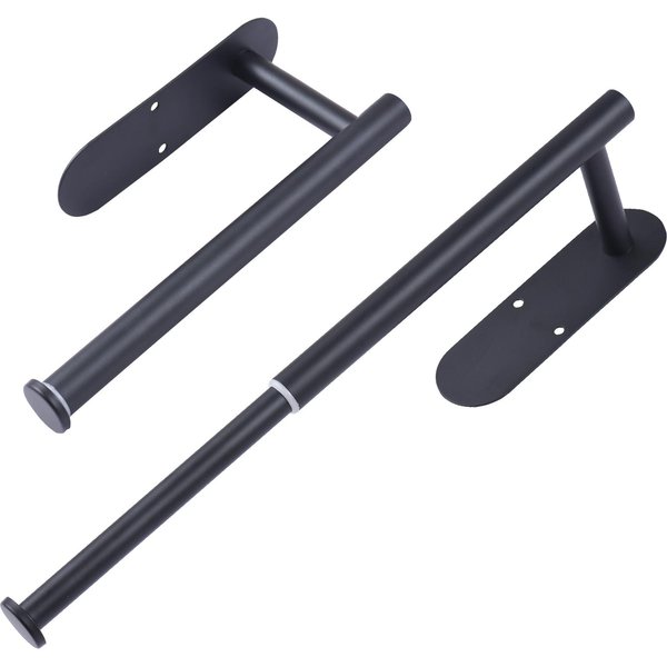 Aoresac - Soporte Para Papel HigiéNico (2 Unidades, Autoadhesivo, Resistente Al óXido, TelescóPico) Negro-image
