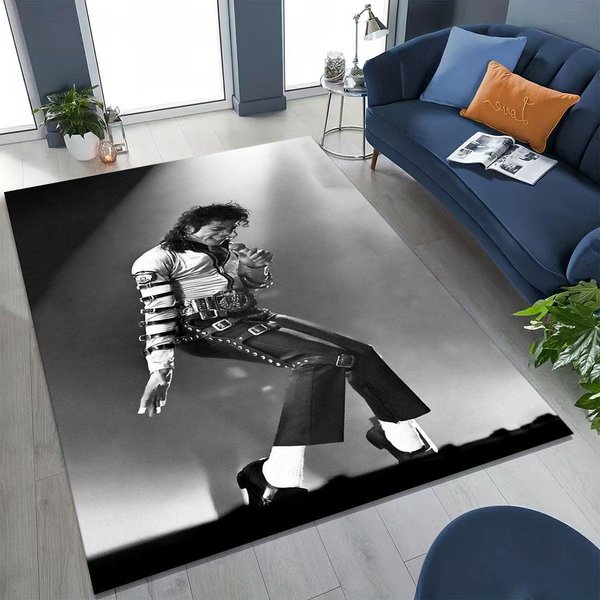Modny Dywan Artystyczny MJ Michael Jackson KróL Popu Do Sypialni Salonu Kanapy Domu Mata WejśCiowa Dekoracja, DużA AntypośLizgowa Mata PodłOgowa Dla Dzieci 40X60Cm( 15X23In )-image