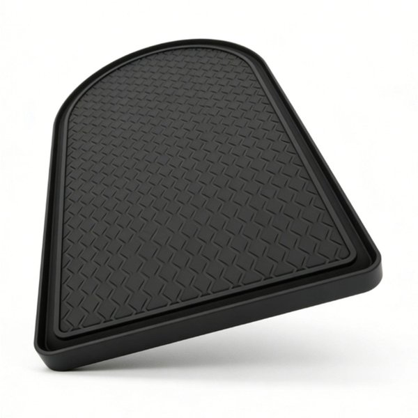 2 Piezas Alfombrilla De Silicona Para Café Resistente Al Calor Antideslizante A Prueba De Fugas Borde Elevado Alfombrilla De Barra De Café Para Cafetera Semicircular Gris-image
