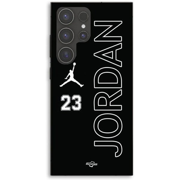Etui Na Telefon - Maniacase - Samsung Galaxy S23 Ultra - Czarne - Silikon Tpu - Logo Jordan 23 Czarny-image