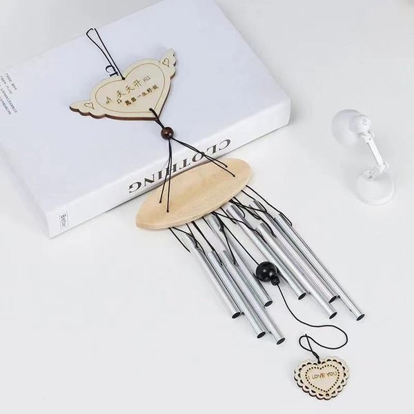 1PCS Campanas De Viento MetáLicas Para Exterior Patio JardíN Campana Campana De Viento Campanas Para Ventana Decoraciones Para Colgar En La Pared DecoracióN Del Hogar Viento De Madera Beige-image