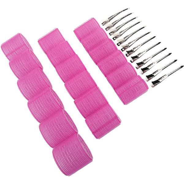 Rizadores De RaíZ Rosados Autoadherentes Rodillos Con Pinzas Para PeluqueríA Peinado DIY Pink-image