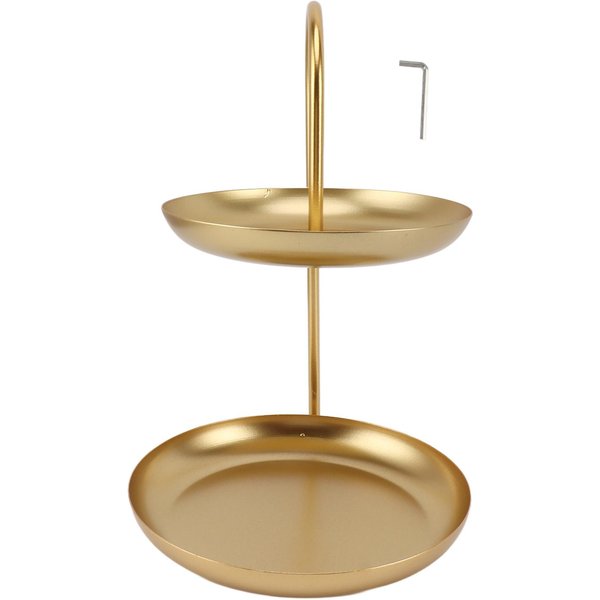 Soporte Para Postres Soporte Para Frutas Redondo 2 Niveles Hierro Soporte De ExhibicióN Para Fiesta Boda CumpleañOs Hogar Dorado Oro-image