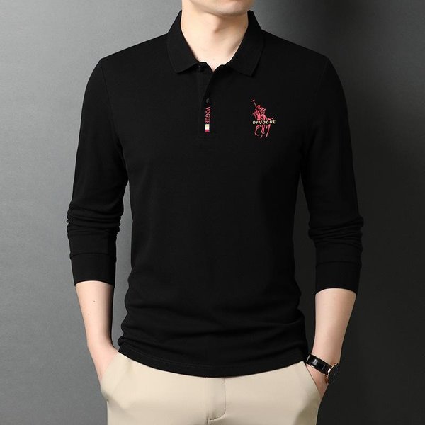 Camiseta De Manga Larga Con Cuello Cuadrado Para Hombre, Estilo Informal De Negocios, Para Primavera Y OtoñO, Para JóVenes Y Mediana Edad Xxxl Gray-image
