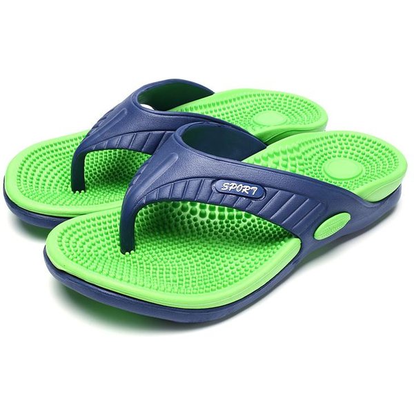 Klapki MęSkie Granulki MasująCe Kapcie MęSkie Wygodne SandałY PlażOwe MęSkie Buty Codzienne Klapki Domowe Chanclas De Hombre 42 Zielony-image