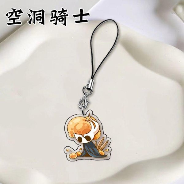 Hollow Knight Gra ŁAńCuszek Do Telefonu Dwustronny Uroczy Breloczek KreskóWka Anime Wisiorek Dekoracja Do Plecaka Studenckiego Prezent-image