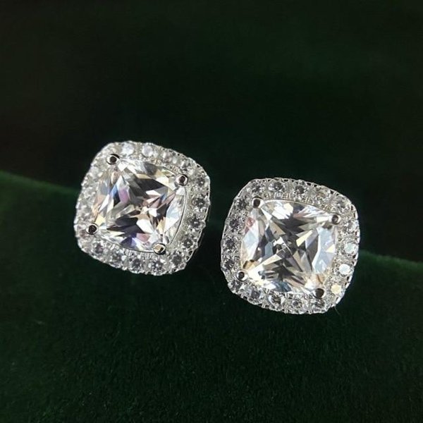 Pendientes De Plata De Ley S925 Pendientes De Diamante De Lujo Para Mujer Boda Compromiso Pendientes Femeninos Regalos Del DíA De San ValentíN-image
