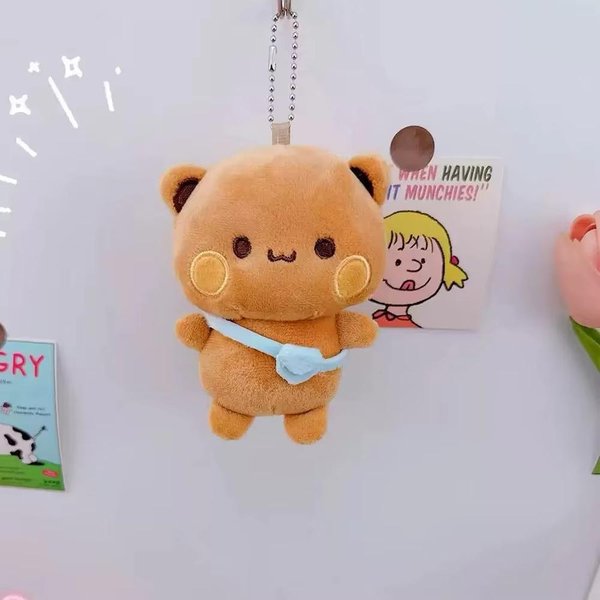 1/2 Piezas Nuevo Colgante De Peluche Panda Bubu Y Yier Llavero MuñEcos Lindo Oso Panda De Dibujos Animados Llavero Colgante Para Mochila Regalos Para Parejas Gray-image
