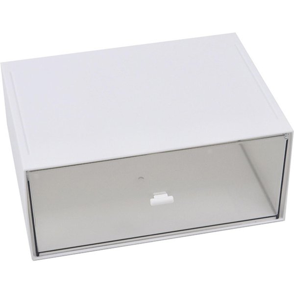 Organizador De Escritorio De PláStico Transparente Apilable Caja De Almacenamiento Para Tocador Con CajóN Para Oficina En Casa Escritorio White-image