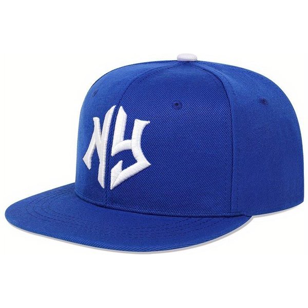 Gorra Plana Ajustable Moda Gorra Deportiva Streetwear Bordado Unisex Sombrero Para El Sol Snapback Ocio Al Aire Libre BéIsbol Hombres Mujeres Regalo Adjustable Blue-image
