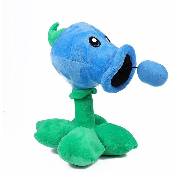 DużE RośLiny Kontra Zombie Pluszowe Maskotki PVZ Strzelacz Grochu Dynia SłOnecznik Pluszowa MięKka Zabawka Lalka Dla Dzieci Prezenty Dla Dzieci 22*19Cm Niebieski-image