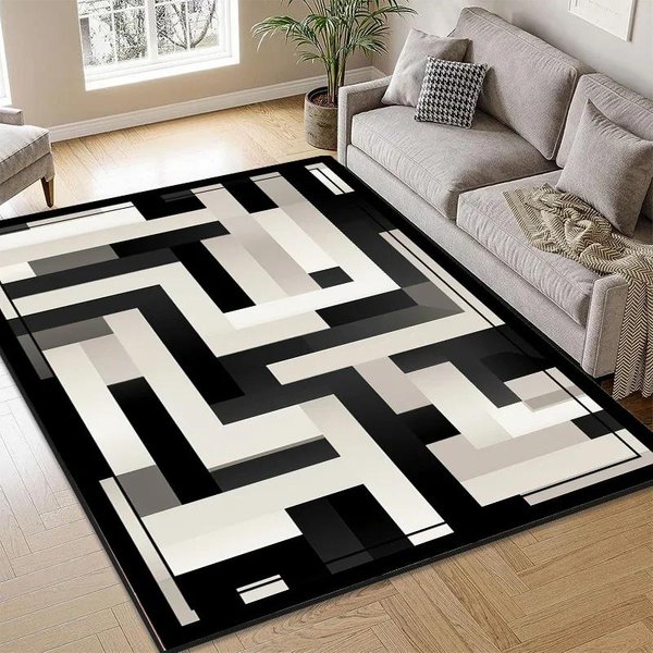 Nordycki Abstrakcyjny Dywan Do Salonu Sypialni DużY Pluszowy AntypośLizgowy Dywan PodłOgowy Nowoczesna Dekoracja Domu 80X120Cm-image