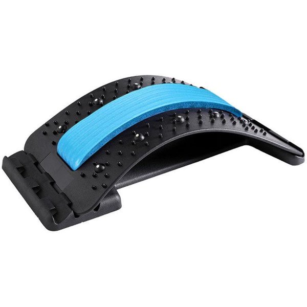 Estirador De Espalda Multivelivel Ajustable Masajeador Cintura Cuello Fitness Lumbar Columna Cervical Soporte Columna Cervical Masajeador Tumbado Black-image