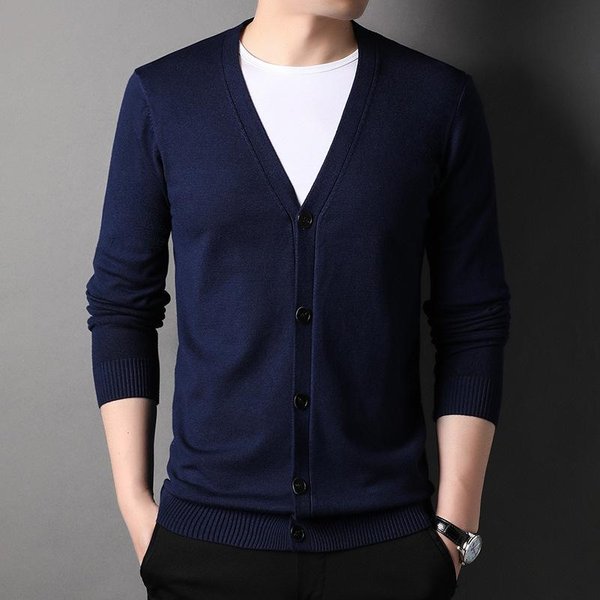 SuéTer De Punto Tipo CáRdigan De Manga Larga Para Hombre, VersióN Coreana De La Tendencia De OtoñO 4XL-image