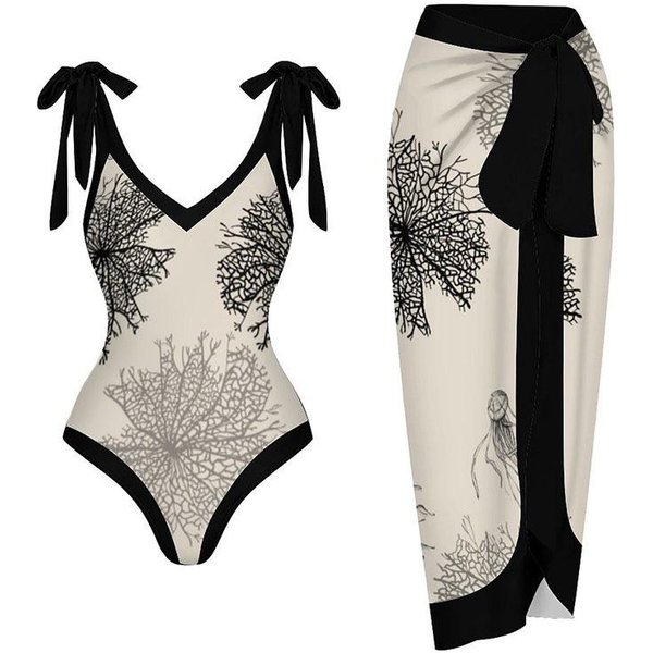 Nuevo Sexy De Una Pieza Conservador Que Cubre El Vientre Y Adelgazante Estilo Traje De BañO Traje De BañO Para Aguas Termales Falda De Playa De Gasa Para Mujer XL Gray-image