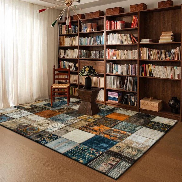Geometryczny Abstrakcyjny Dywan Do Wystroju Salonu Pokoju Do Nauki DużE Dywany Do Sypialni Przy ŁóżKu Zmywalna AntypośLizgowa MięKka Mata PodłOgowa 60*90Cm-image