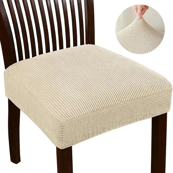 Fundas De Silla Jacquard EláSticas Color SóLido Antideslizantes Fundas De Silla Suaves Cubre Asiento De Sofá Sala De Estar Restaurante Oficina Hotel 1 PC-image