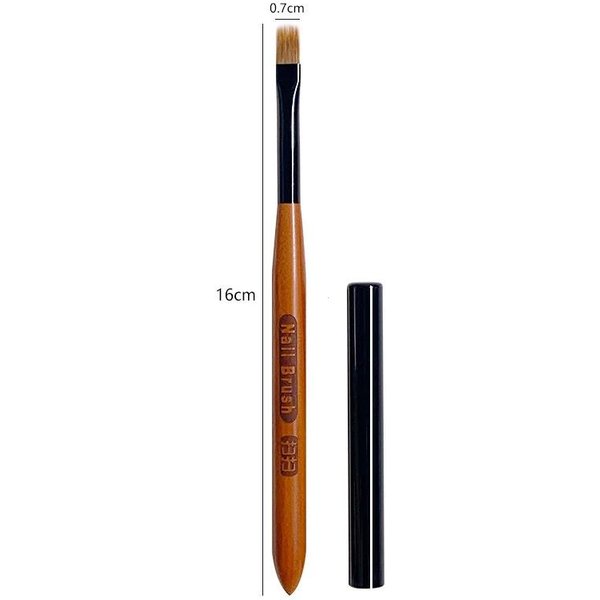 Pincel Para Arte De UñAs Degradado AcríLico UñAs Pluma Ombre DIY Pinceles De Gel UV Pintura Dibujo Flores Pincel Para UñAs Herramientas De Manicura 1Pc Black-image