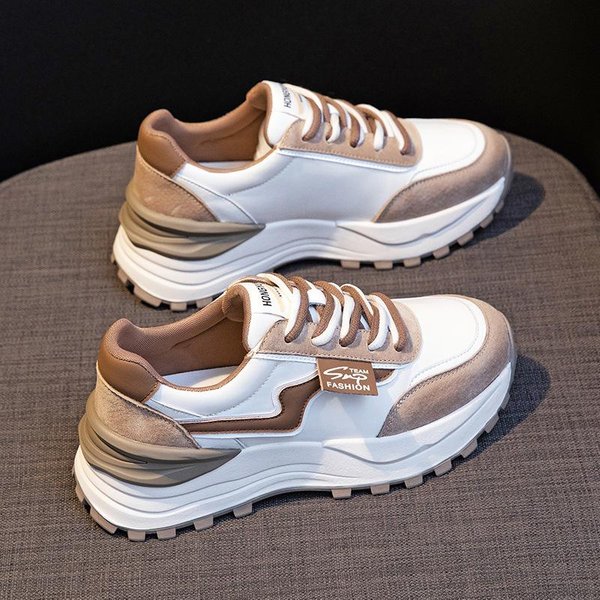 Zapatos De Papá De Suela Gruesa Para Mujer Primavera Nuevo Casual Deportivo Zapatos Forrest Ligeros Elevados Transpirables Retro Zapatos Waffle 40 Gray-image