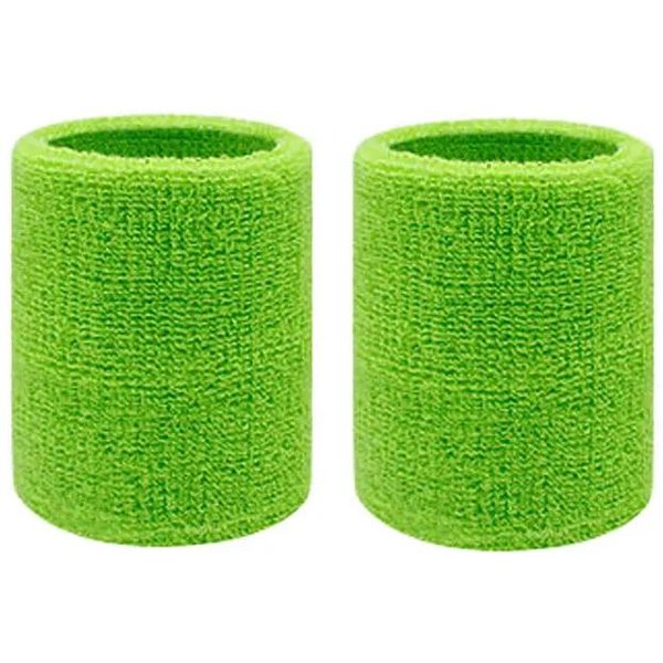 MuñEqueras Deportivas De AlgodóN Aolikes Absorbentes De Sudor Para Tenis Baloncesto Correr Gimnasio Entrenamiento Verde Claro-image