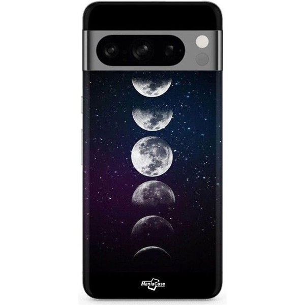 Coque - Maniacase - Google Pixel 8A Pro - Souple - Noir - Lune Phase Nuit Etoile Negro-image