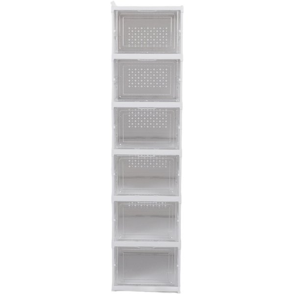Caja De Almacenamiento De Zapatos Plegable De PláStico Transparente Apilable Organizador De Zapatos Para Ahorro De Espacio En El Armario-image