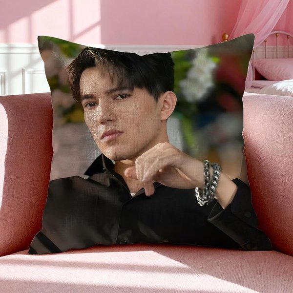 Funda De CojíN Singer D-Dimash Kudaibergen Funda De Almohada De Lino Transpirable Verano Sin Olor EcolóGica Cremallera Invisible Lavable 40X40Cm-image