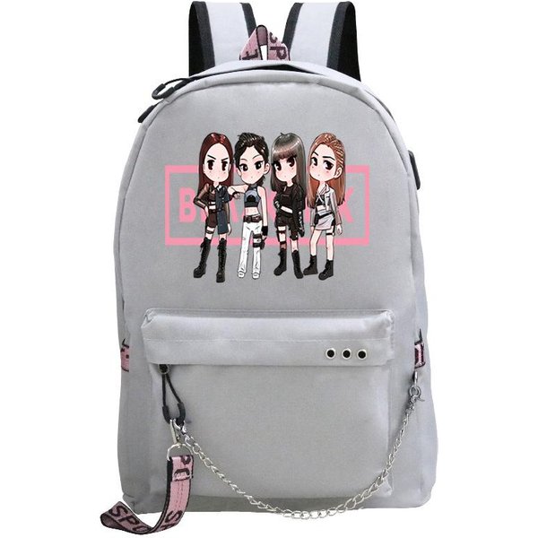Mochila Del Grupo Femenino Blackpink Escuela Secundaria Secundaria Estudiantes Femeninas Casual Gran Capacidad Bolso Escolar No Specification-image