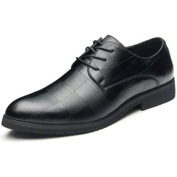 Nuevo Estilo De Zapatos De Cuero Casual De Negocios Para Hombre Suela Blanda Zapatos BritáNicos Para Hombre Punta Redonda CañA Baja Con Cordones Casual Para Hombre Zapatos Para Hombre 44-image