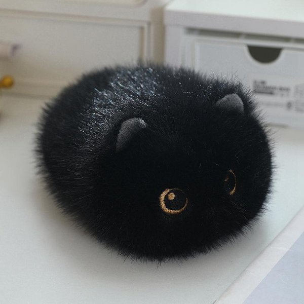 2023Cm Kawaii Puszyste OkrąGłE Czarne Koty Syjamskie Koty Calico Pluszowe Zabawki Urocze Lalki Kociaki Wypchane MięKkie ZwierząTka Zabawki Prezenty Dla NiemowląT-image