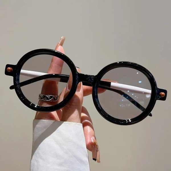 Gafas De Sol Redondas Vintage Para Mujer Y Hombre Gafas De Sol De Moda Punk Lujo DiseñAdor Gafas De Sol Marco Grande UV400 Gray-image