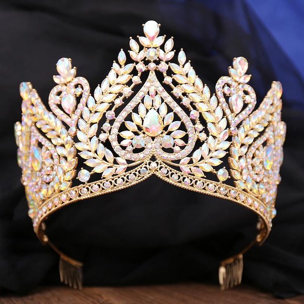 KróLewska KróLowa KryształOwy Diadem Korona ŚLubna Konkurs Miss Tiary Grzebienie Ozdoba GłOwy Panna MłOda Suknia ŚLubna BiżUteria Do WłOsóW Akcesoria-image