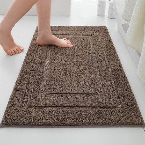 Gruby, ChłOnny, W KształCie Litery U Dywanik łAzienkowy Pod Toaletę, AntypośLizgowy, Pluszowy Dywanik Do łAzienki 40*60Cm BrąZowy-image