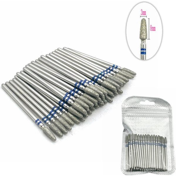 50 Sztuk/Zestaw Frez Diamentowy WiertłA Do Szlifowania Bur WiertłA Do Paznokci Szlifowanie Polerowanie WiertłA Do Paznokci WiertłA Do Paznokci Manicure WiertłA 2.35Mm Chwyt MMH0308-image