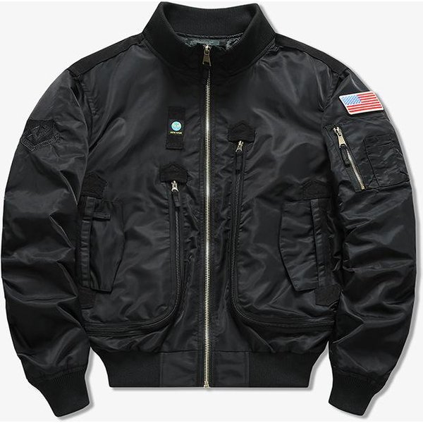 Chaqueta De Aviador Nueva Para OtoñO E Invierno Para Hombre, Chaqueta Militar Con Cuello Alto, Chaqueta De Camuflaje Para Exteriores, Traje De Vuelo 4XL Black-image