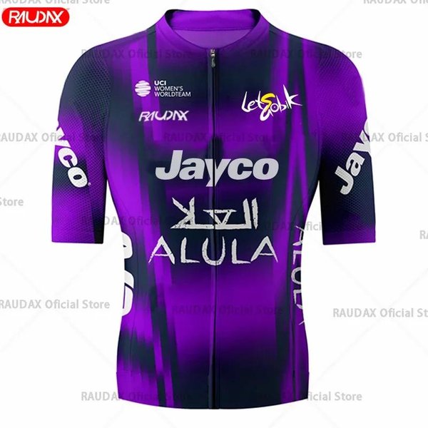 Raudax Jayco Team 2025 Letnie Koszulki Rowerowe Z KróTkim RęKawem OddychająCe SzybkoschnąCe Topy Rowerowe MęSkie Koszulki Sportowe WyśCigowe MTB 3XL-image