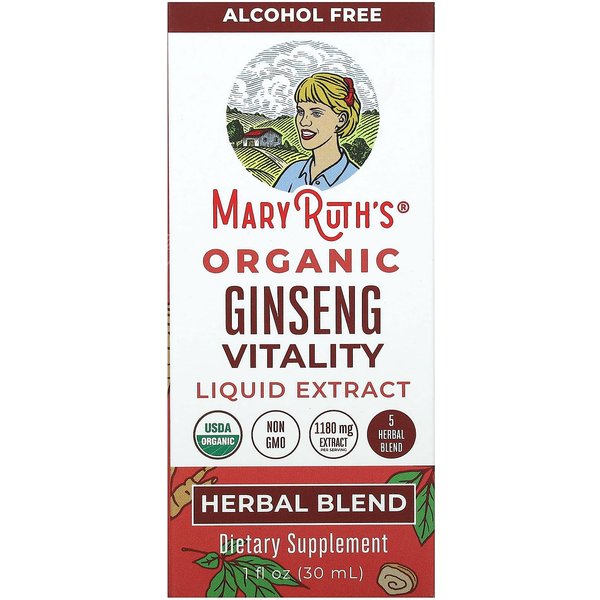 Extracto LíQuido De Vitalidad De Ginseng OrgáNico De Maryruth, Sin Alcohol, 1 Fl Oz (30 Ml)-image