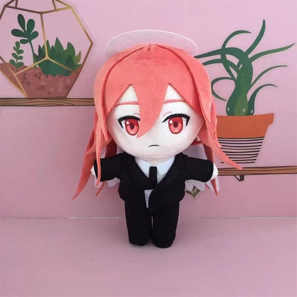Anime Chainsaw Man ÁNgel Demonio MuñEco De Peluche Juguete 20Cm Lindo Suave Almohada Rellena Regalo De CumpleañOs Cosplay 20Cm Black-image