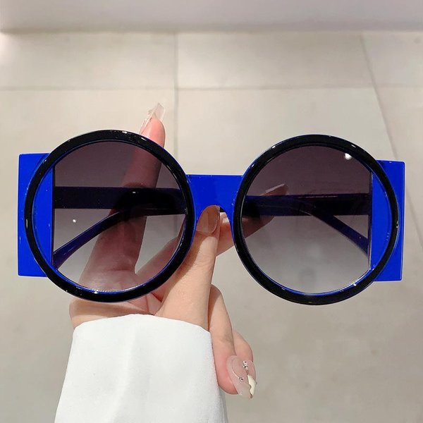 Estilo DiseñAdor De Lujo Estilo Y2K Gafas De Sol Circulares Oversize Gafas Damas Para Hombres Gafas De Sol Populares Montura Grande CláSica Punk Montura-image