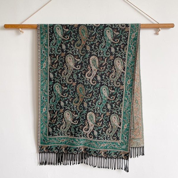 Modny Luksusowy Zimowy Poncho Szalik Damski DużY Szal Pashmina HidżAb Chusta Szalik Design Damski Szal Chusty Na GłOwę Black-image