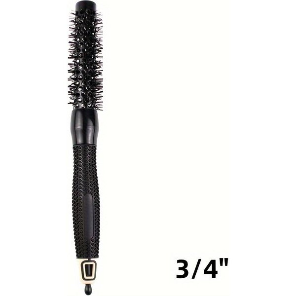 Peine CilíNdrico Negro Para Cabello Rizado, De CeráMica, Con Tubo De AleacióN De Aluminio Y Nailon, Con Dientes De Rodillo, Para PeluqueríA, Cepillo Para Cabello Ondulado Grande. No. 43-image